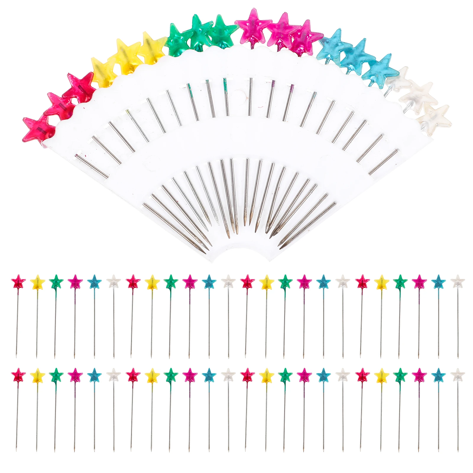 

10 Sets Star Shape Colorful Pearlescent Needles Wedding Decor Pins Metal Dressmaking Accessories