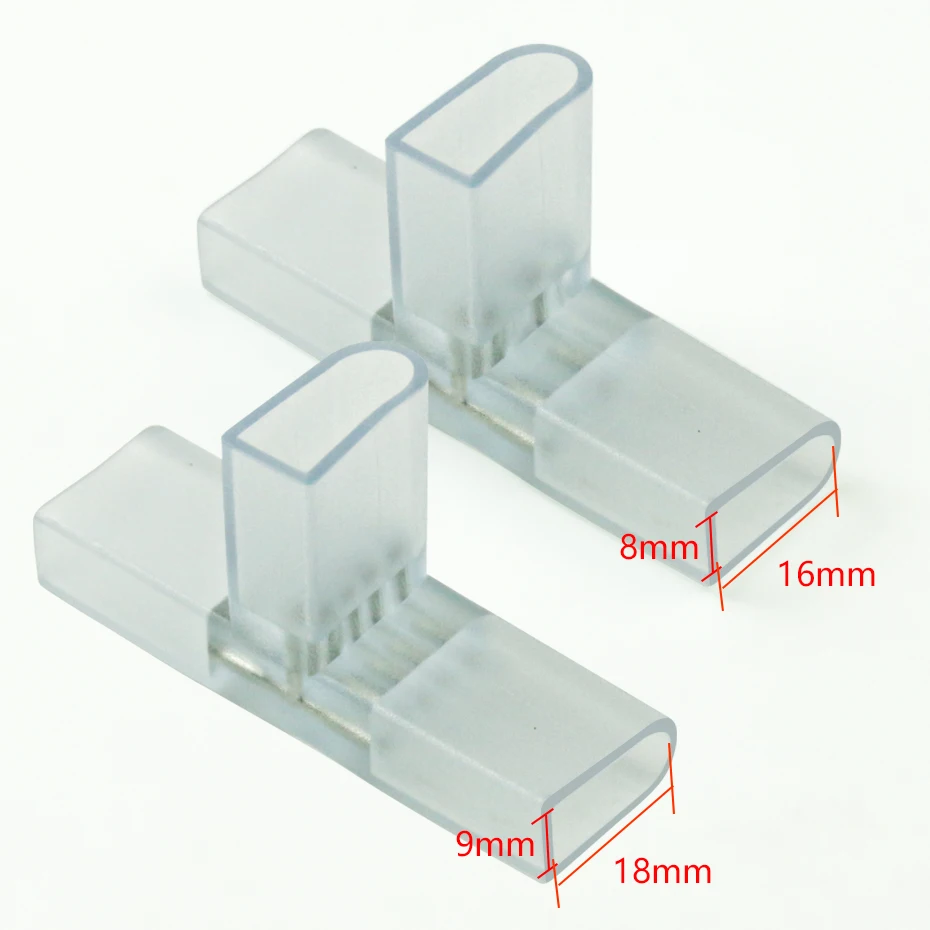 2Pin 4pin I L T Shape Connector 110V 220V Led Strips Connector Accessories 8x16mm 9x18mm For Single Color or RGB Led Neon Light