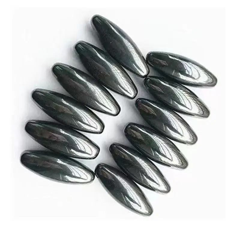 Black Strong Lodestone Magnetic Therapy Relief Toy Game Oval Olive Shape Rattle Power Ferrite Fridge Magnets Polishing Beads DIY