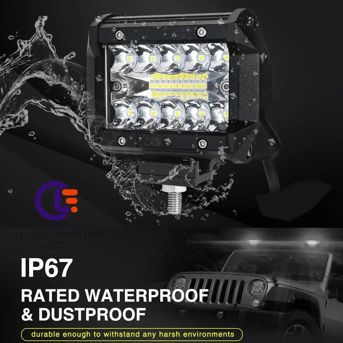 20LED 60W Signal Light 4 Inch Engineering Light Three Rows Long Street Lighting