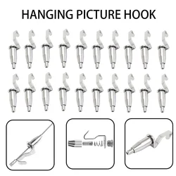 10 PCS Adjustable Picture Hangers, Art Display Gallery Frame Wire Rope Rail Hooks, 30 Kg Max Load Capacity, for 1-2MM Cable