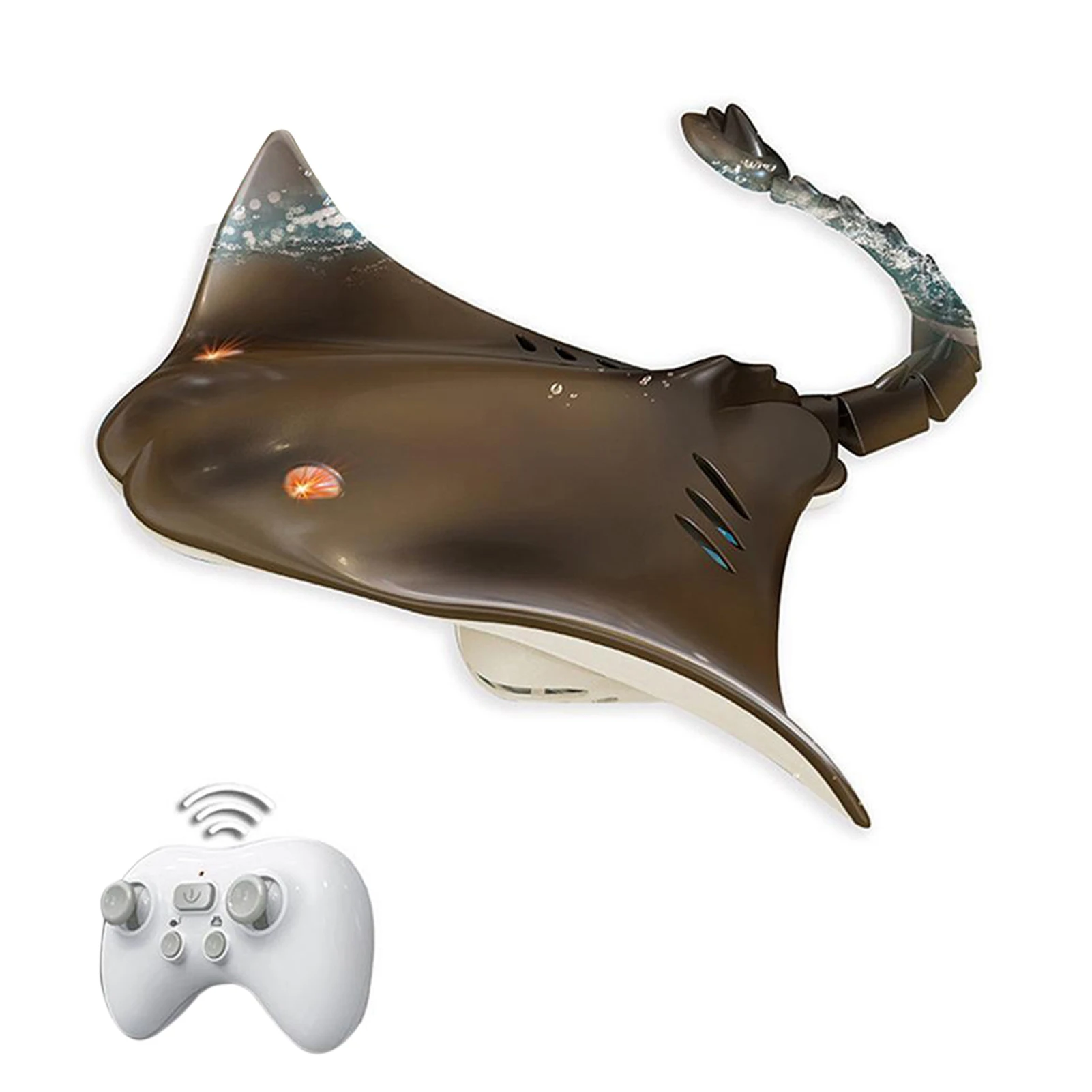Barco de control remoto, barco de control remoto inteligente a prueba de agua de 2,4G Control remoto inalámbrico Animal de natación con dos baterías