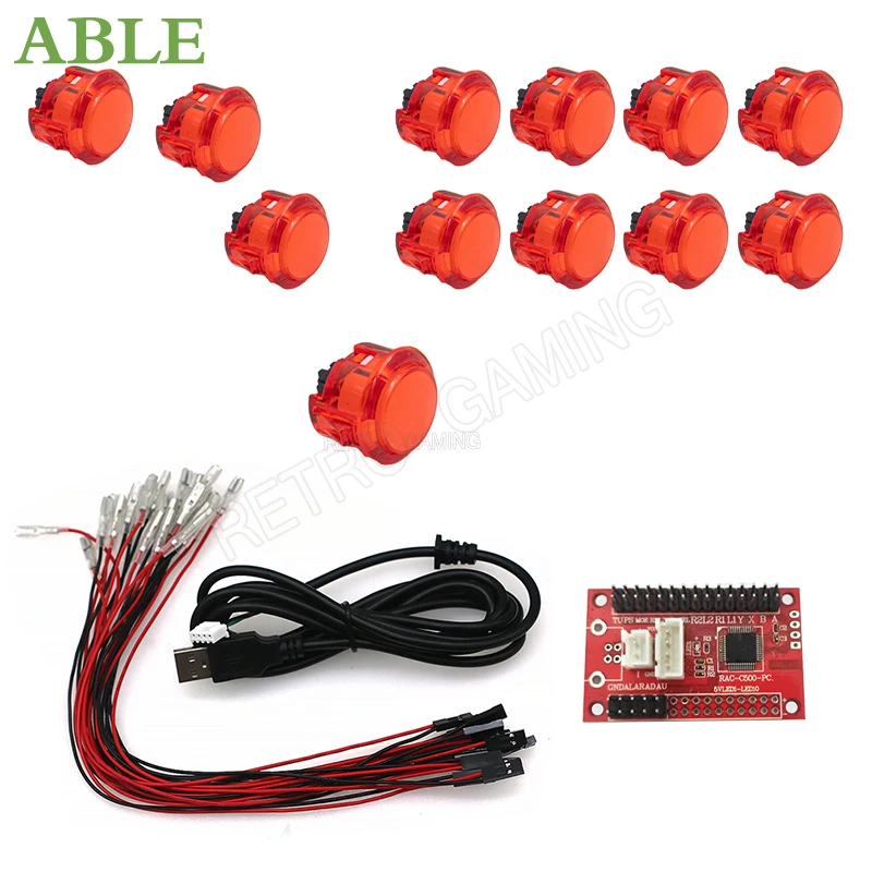 DIY Hitbox Arcade Console Kit PC PS3 Raspberry Pi Zero Delay USB Board Controller With 12 Led Snap Push Button