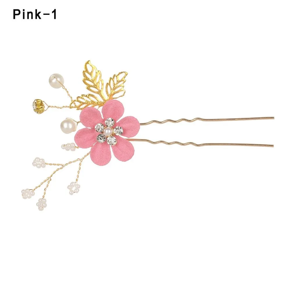 Romantic Bride Hair Jewelry Crystal Crown Leaves Tiara Bridal Clips Hair Combs Flower Hair Pin