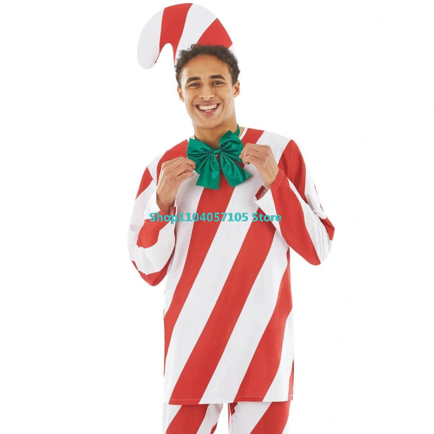 Erwachsene Kinder Weihnachten Cosplay Candy Cane Kostüm Weihnachten Karneval Party Bühne Leistung Rollenspiele Santa Claus Fancy Dress Up