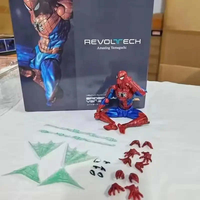 Kaiyodo Spider-Man Revoltech Amazing Yamaguchi Mk4 Actionfigur 27 cm Anime Collection Modell Spielzeug Geschenk für Peter Parker Fans