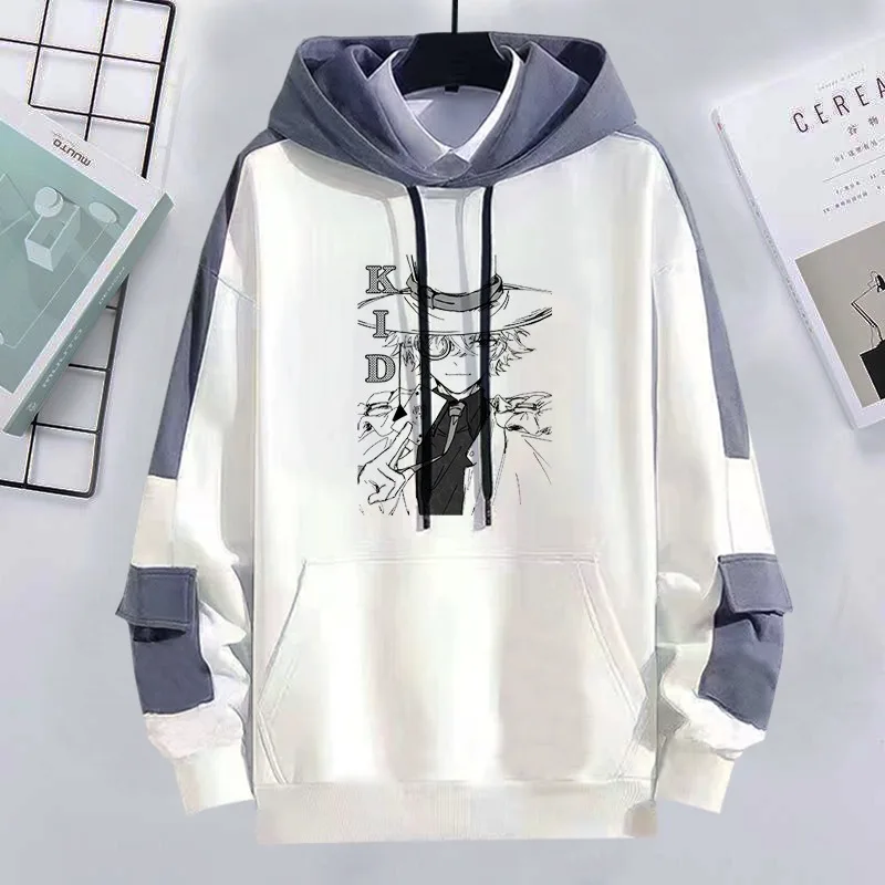 Detective Conan Cartoon Phantom Thief Kidd Clothes Autumn and Winter Thin Hooded Sweatshirt Two-dimensional Anime Long Sleeve