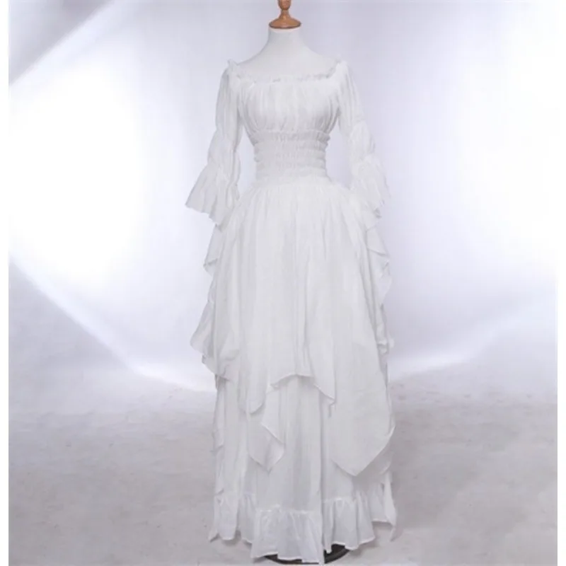 رائع الدانتيل البوق كم فستان فستان خمر القوطية ثوب تأثيري حفلة موسيقية الأميرة فستان مهرجان اللعب الملابس