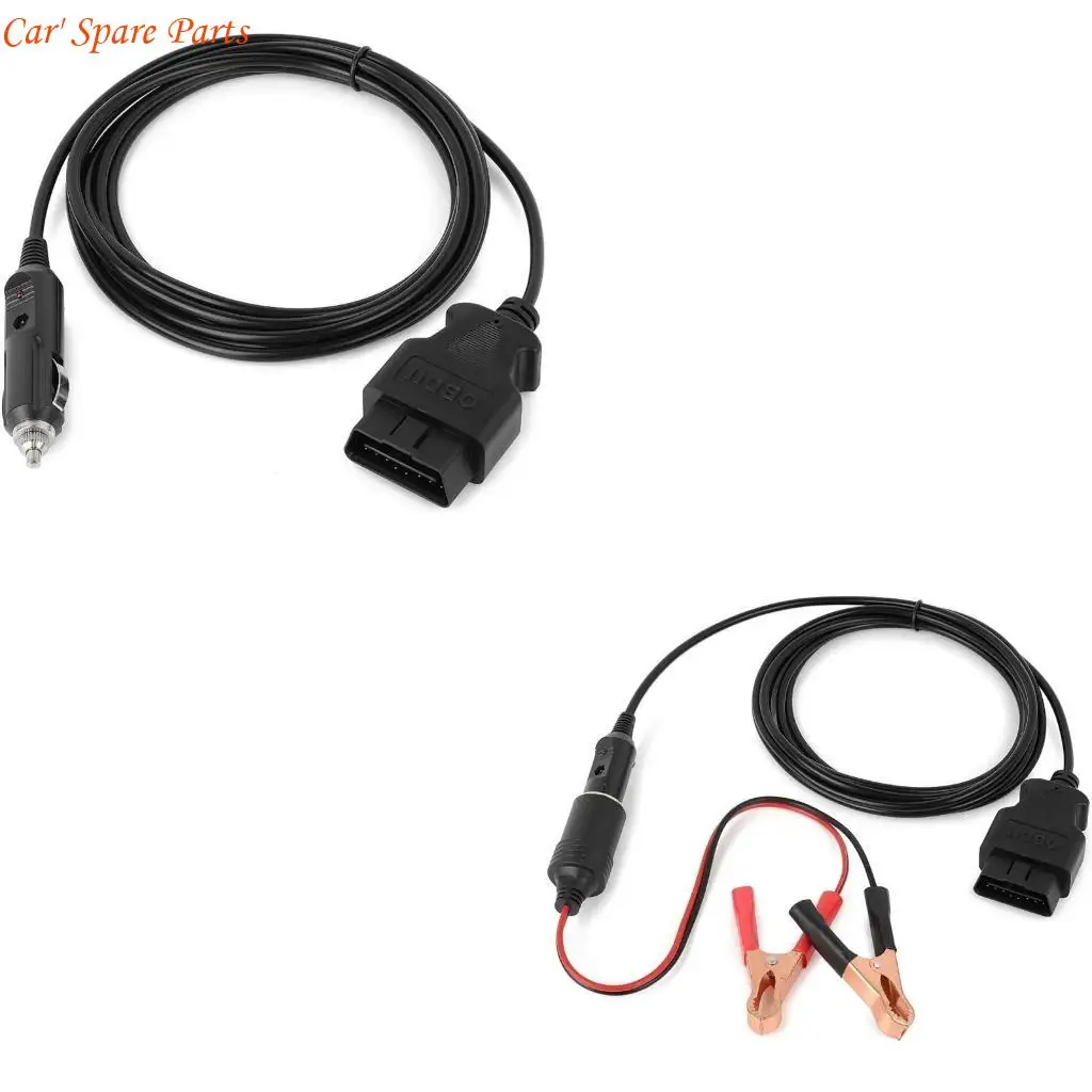 Y4UA OBDII Vehicle Emergency Power Supply Cable Connector Memory Saver with Two Clips