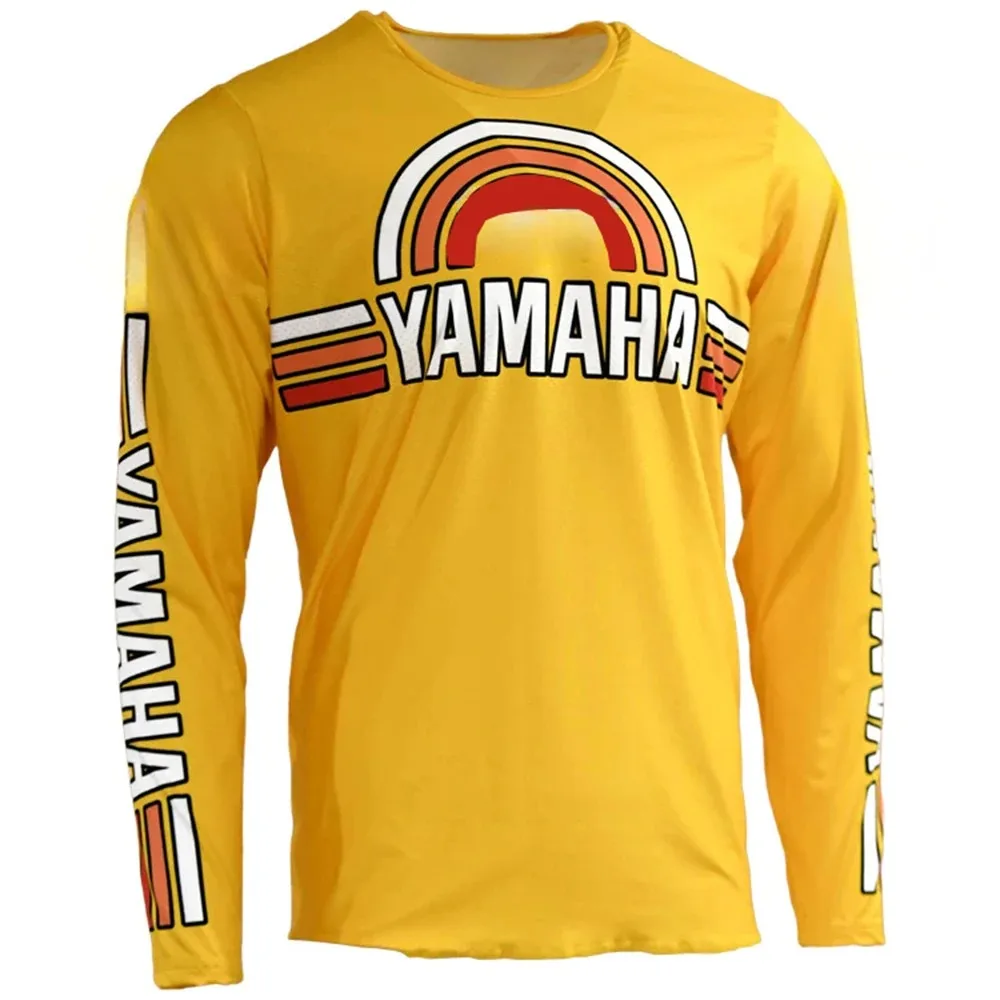 2026 New Yellow YAMAHA MXGP Off-road Cycling Suit Men's women's Plus Size Breathable Quick Drying Sports Long Sleeved T-shirt