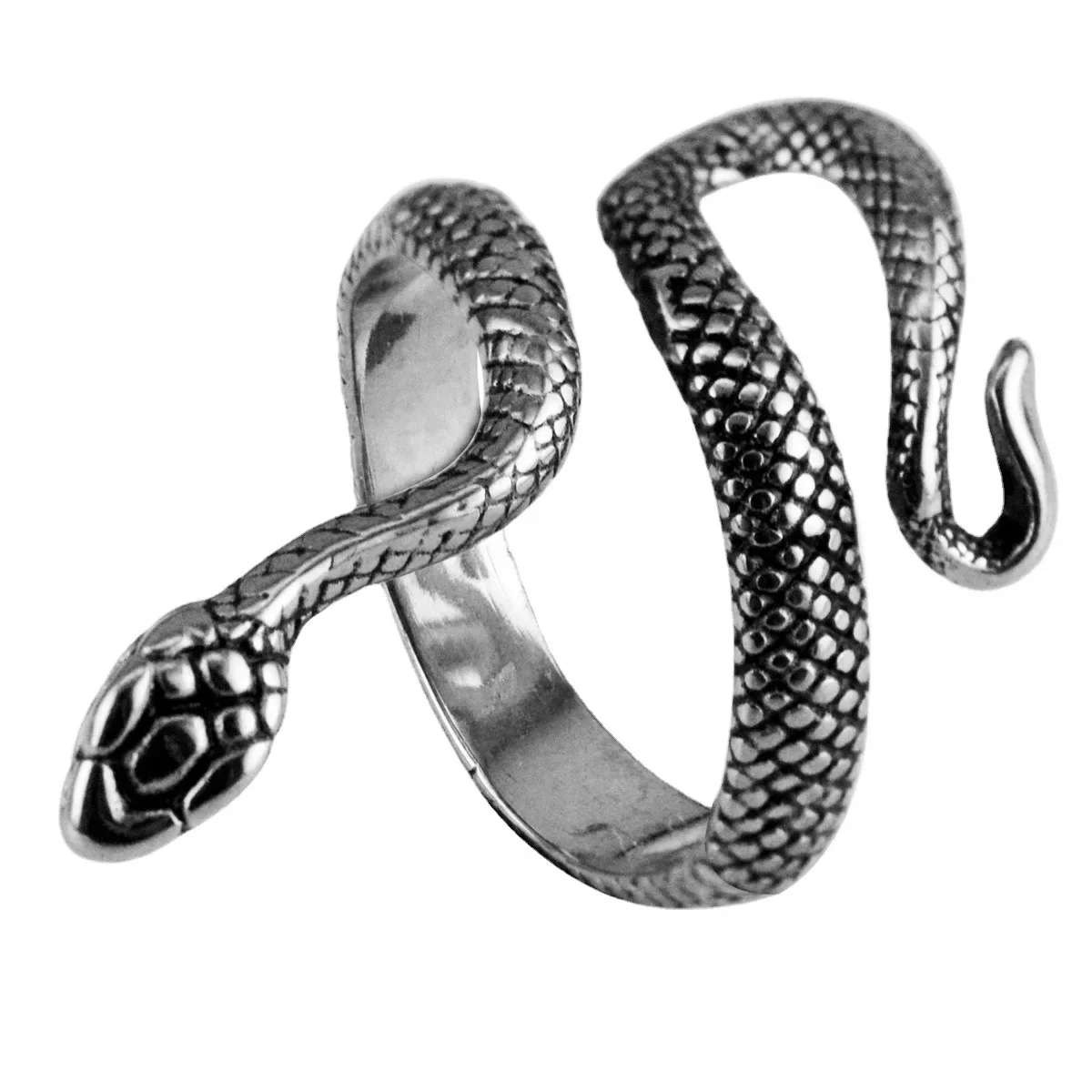 Novel and Creative Stainless Steel Snake Zodiac Personality Rings Size 6-13