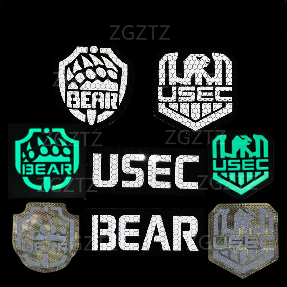 Rusia USEC BEAR 3D Patch Bordir Inframerah Reflektif Militer Lencana Stiker Hook Loop Emblem DIY Patch Untuk Pakaian Jaket Patch