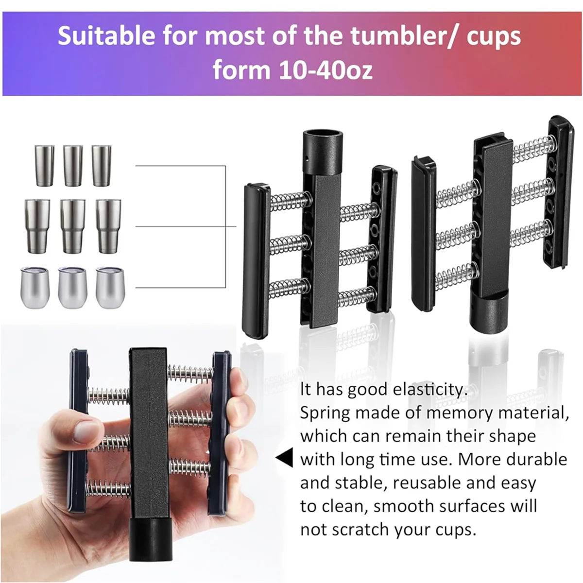 ABXHH Insertos para Tumbler Turner, Soporte de Insertos de Espuma para Vaso Ajustable para Máquina Tumbler Turner, Paquete de 2