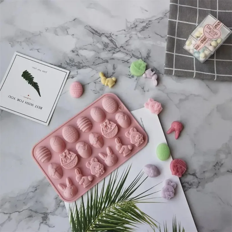 New Easter Silicone Mold Durable Diy Bunny Handmade Wholesale Newest Baking Dish Party Mini Easter Bunny Design Diy Mold Baking
