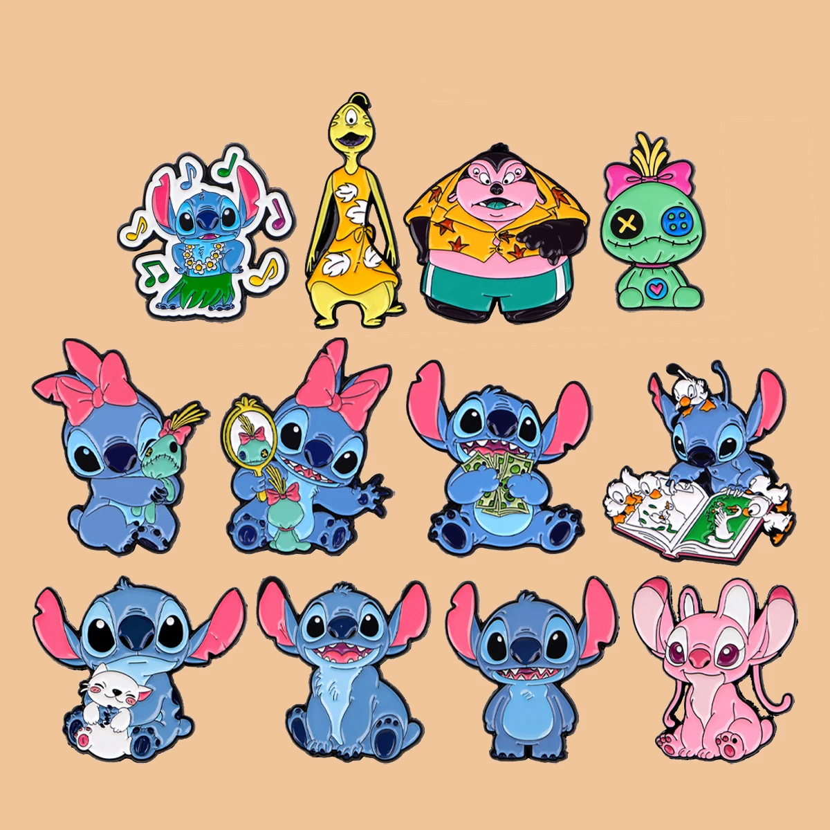 

Cute Cartoon Movie Stitch Enamel Pins Anime Alien Brooch Lapel Pin Badges on Backpack Clothing Accessories Fashion Jewelry Gifts