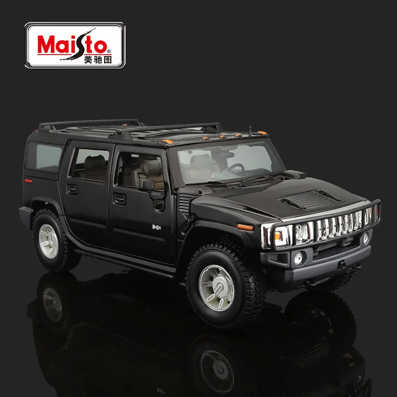 Maisto 1:18 Fu Hummer H2 car simulation full-size alloy car model ornaments metal car model collection boy toy birthday gift.