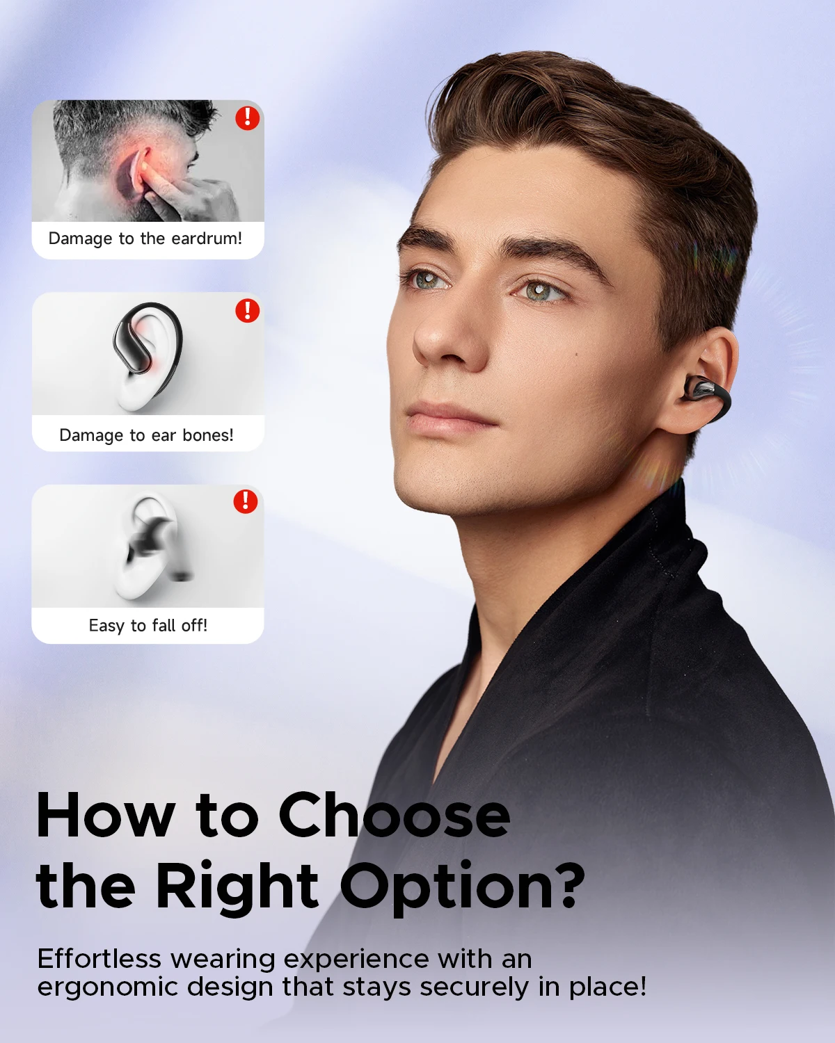 Truefree B1 Wireless Earphones Bluetooth 5.4 Open Ear Headphones with Spatial Sounds, Multipoint Connection, App Control