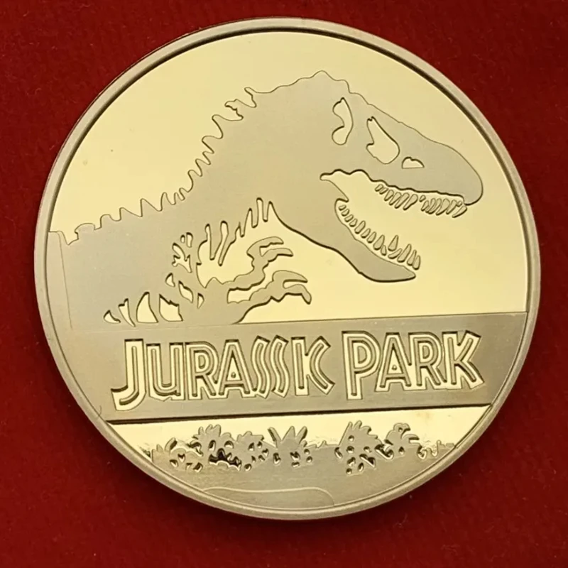 Collection de pièces commémoratives d'animaux dorés, dinosaure du parc Jurassic américain, cadeaux d'anniversaire et de noël pour enfants, fée des dents