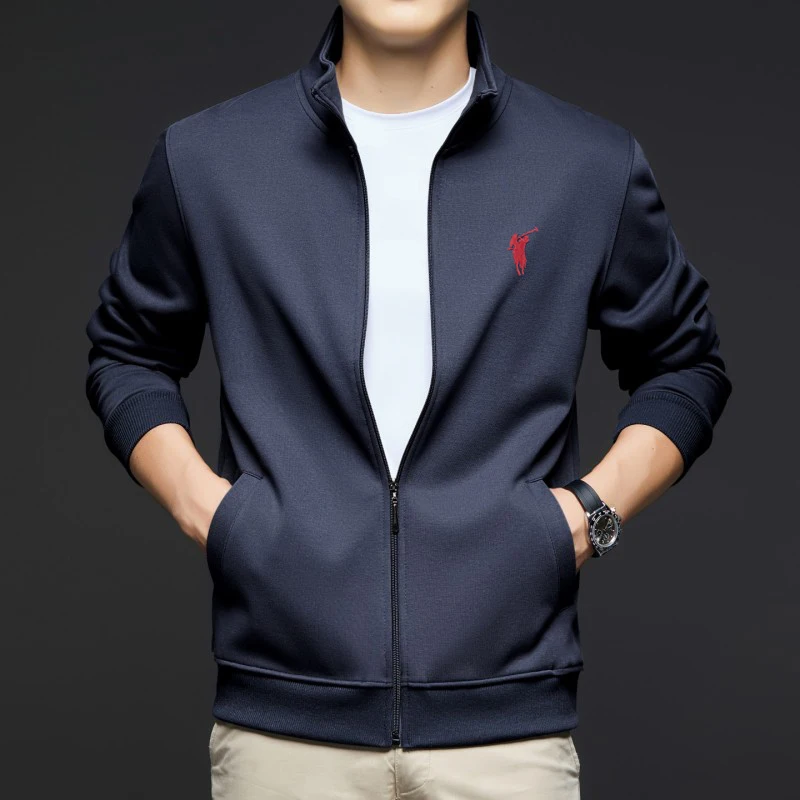 Luz marca de luxo manga comprida com capuz cardigan masculino primavera e outono novo estilo solto esportes topo casual gola jaqueta