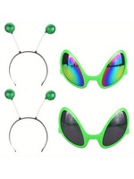 Alien Party kit Halloween Costume Accessories 2 alien glasses 2 Martian antennas Headband Holiday party gathering