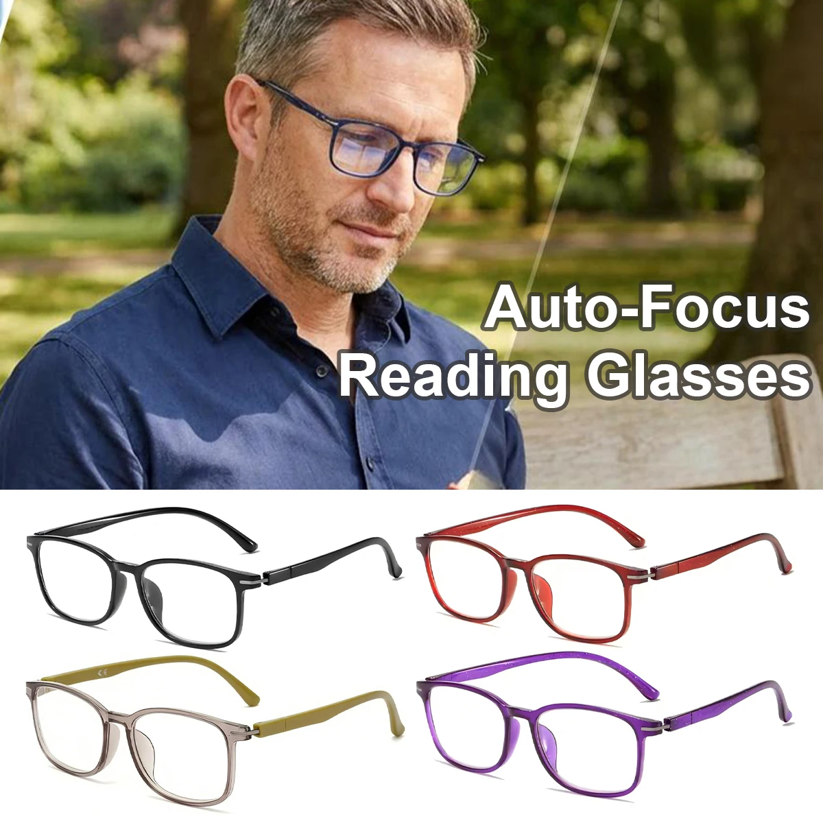 Auto-Focus Auto-Focus Presbyopia Glasses | Blue Light Blocking | Minimalist Fashion Unisex Reading Glasses Ideal Choice For Gifts L10 - Aliexpress Deal
