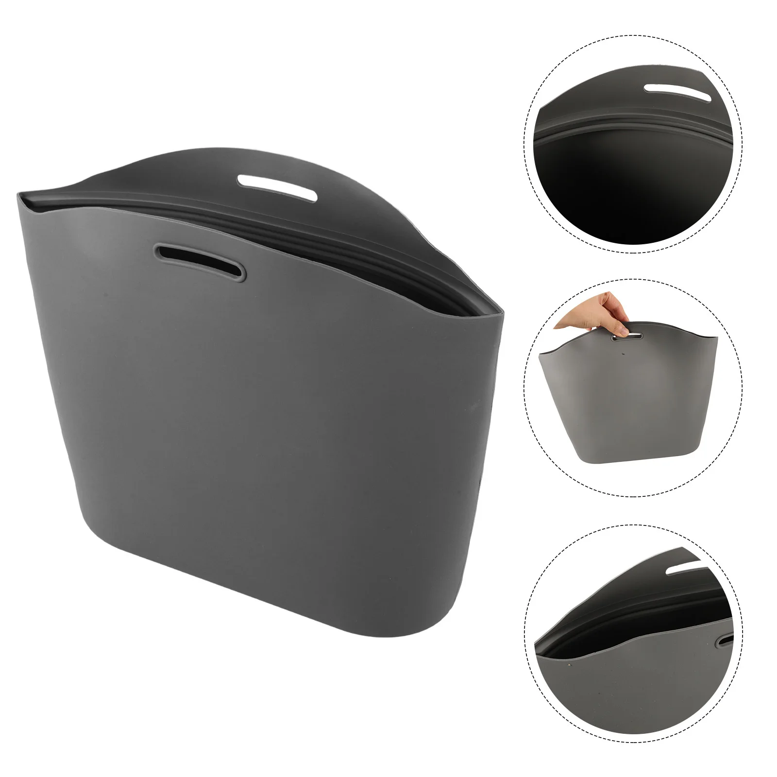 

Hanging Car Trash Bag Silicone Organizer Large Capacity Durable Storage Solution for Vehicles Minimalist Design