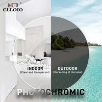 CLLOIO fotocromático Anti luz azul serie hipermetropía miopía lente 1,56 1,61 1,67 1,74 lentes asféricas de resina CR-39 graduadas