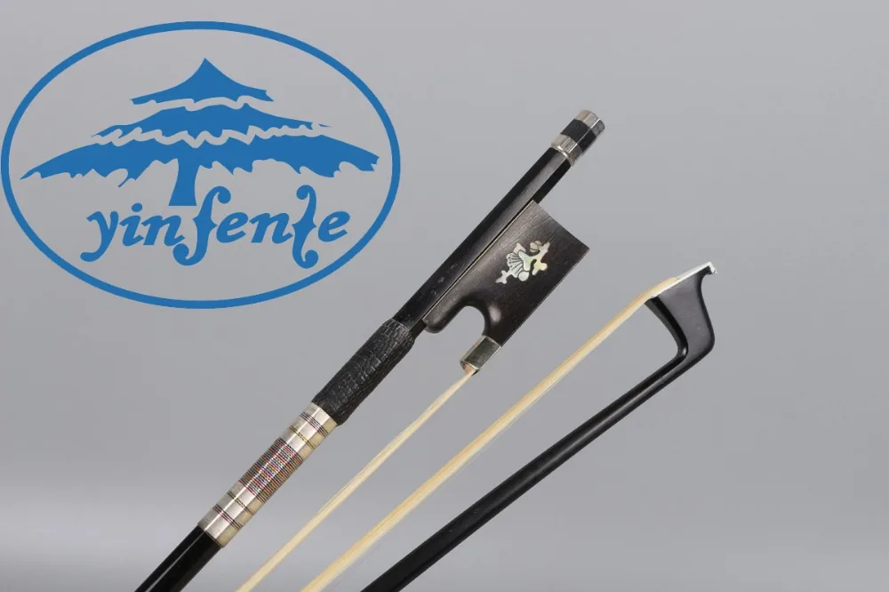 

Yinfente 4/4 Violin Bow Carbon Fiber Flower Abalone inlay Ebony Frog Mongolia horse tail Well balanced Free Shipping