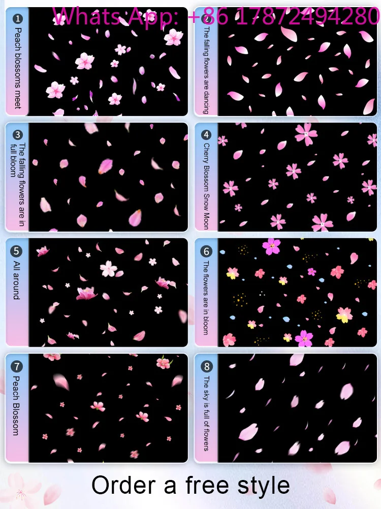 160W Outdoor Falling Flowers Fluttering Dynamic Atmosphere Creative Projection Light Waterproof Wall Decoration