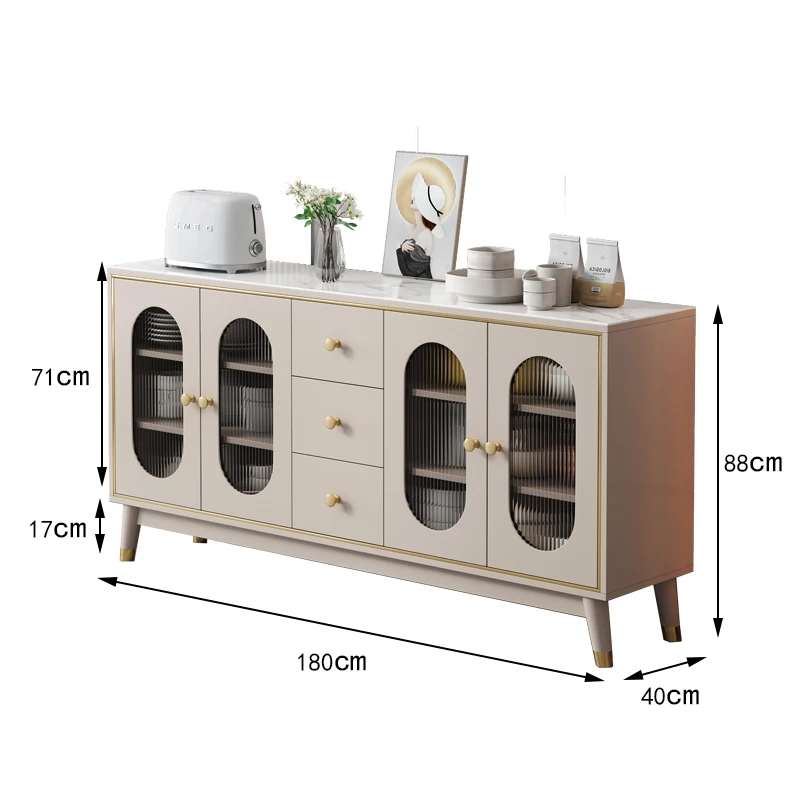 Houten Tv-Standaard Dressoir Kast Opbergruimte Moderne Archiefkast Dressoir Kast Laden Glazen Cajonera Eetkamer Sets