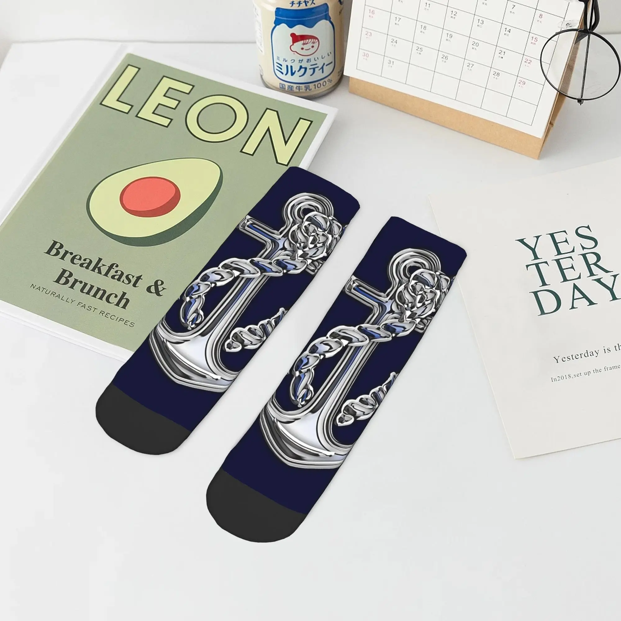 جميع المواسم الكروم نمط بحري حبل مرساة زين الجوارب Harajuku طاقم الجوارب جوارب الموضة للرجال النساء هدايا عيد الميلاد