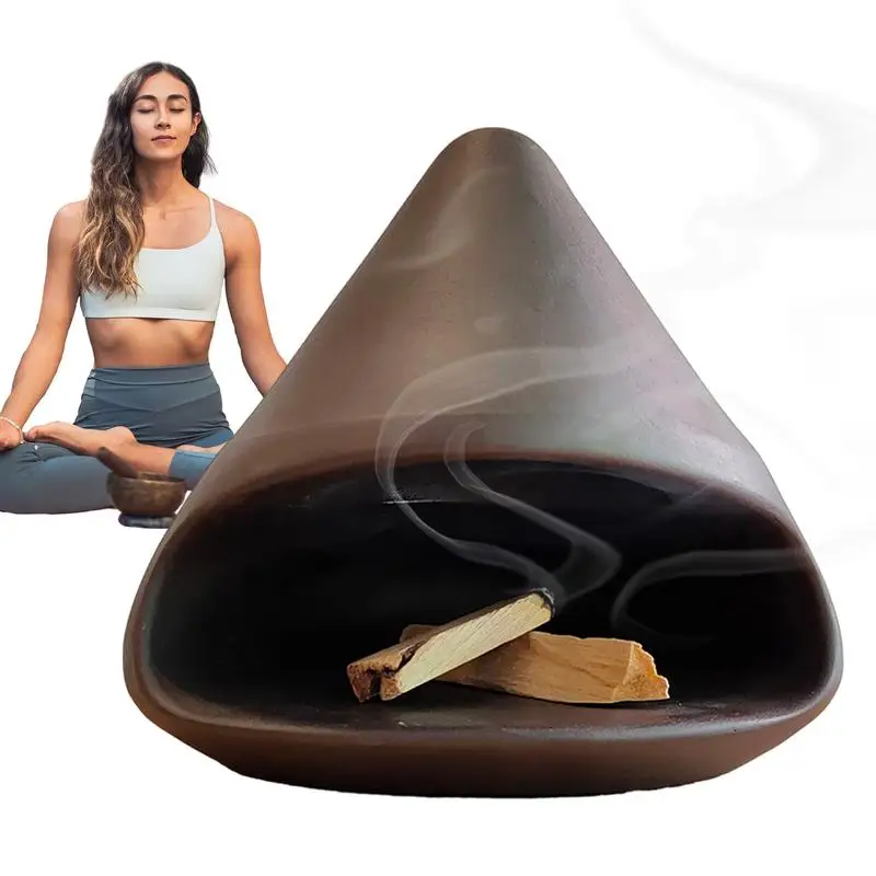 Ceramic Palo Sage Holder Handcrafted Palo Santo Ash Sage Smudge Bowl And Scent burning  Stand For Home Decor And Yoga