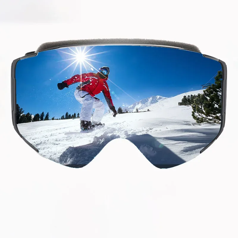 Outdoor Magnetic 2025 Ski Glasses High-definition Anti Fog Goggles Anti Glare Mountain Snowboard Goggles Skiing Eyewear Adult