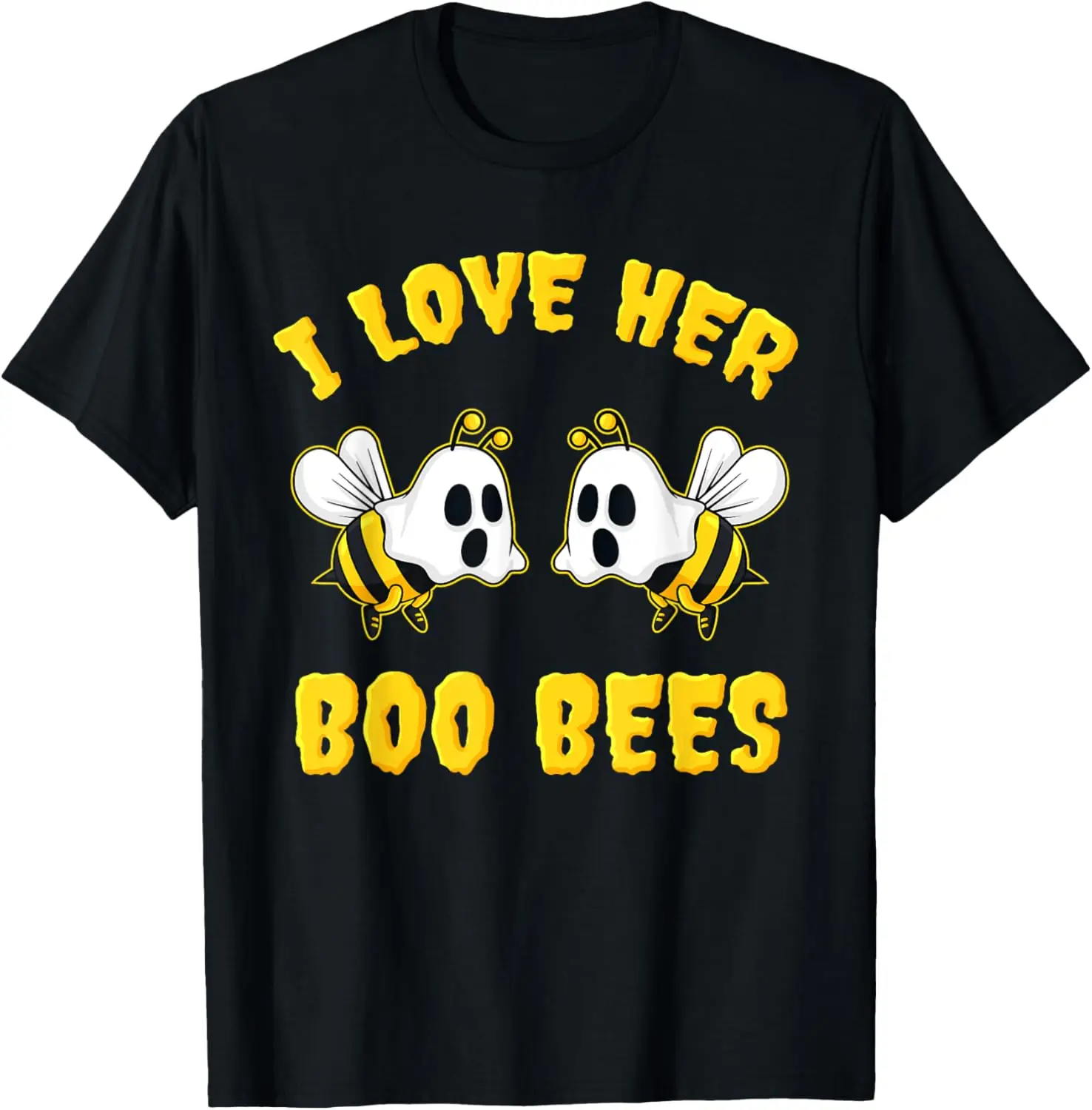 Halloween I Love Her Boo Bees Funny T-Shirt