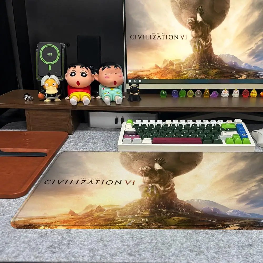 لوحة الماوس Xxl الكمبيوتر حجم كبير عدم الانزلاق ألعاب S-Sid لوحة المفاتيح Meiers 90x40 سنتيمتر الحضارة الفنية السابع تصميم HD Deskmat
