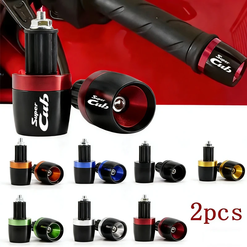 

Для Honda Super CUB C70 90 110 C125 алюминиевые ручки руля мотоцикла с ЧПУ, концы руля, заглушка, аксессуары