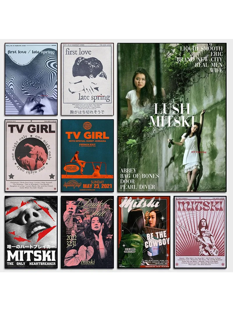 Singer Mitski First Love Tv Girl French Exit Pop Music Album Poster Canvas Painting Wall Pictures Home Bar Cafe Decor Fans Gift