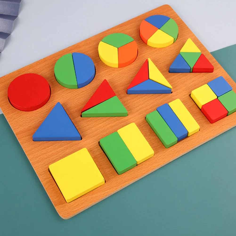 1set Geometrische Platte Form Anerkennung Spielzeug Bunte Holz Jigsaw Frühen Lernen Bildungs Kinder Spiel