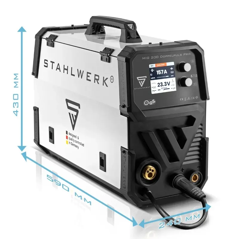 Stahlwerk MIG200 Heavy-Duty IGBT Welder 200A Double Pulse Aluminum MIG TIG MMA 220V New LCD Display Welding Machine view 3