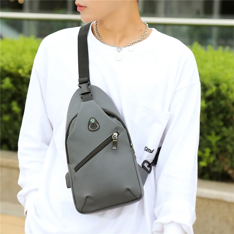 

Casual solid color simple shoulder bag,sturdy and stylish membrane chest bag, men's waterproof and wear-resistant crossbody bag