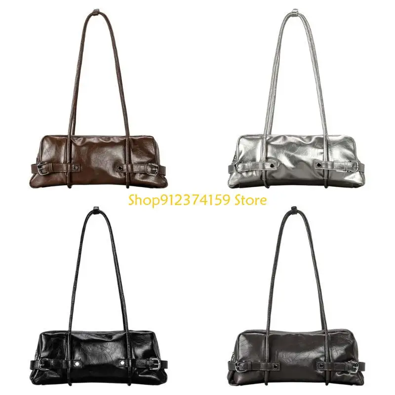 G5AE Women Armpit Bag Large Capacity Handbag All-matching Shoulder Bag Biker Bag