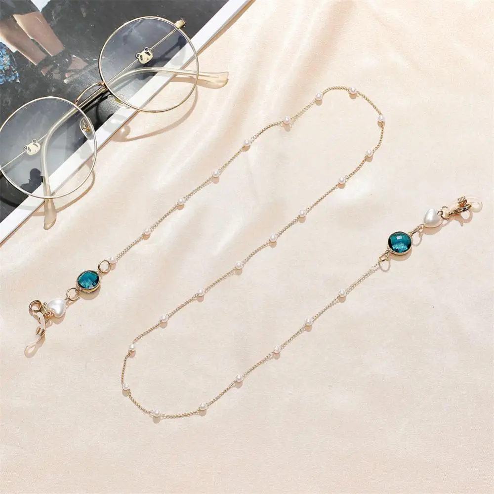 2/3/4PCS Sunglasses Holder Strap Acrylic Pearl Gemstone Heart Universal Creative Accessories Tools Eyeglasses Chain Anti-lost