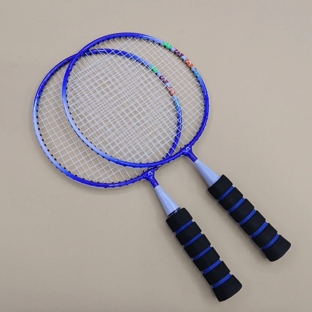 

1 Pair Light Weight Battledore Portable Badminton Racket Durable Leisure Toys Funny Badminton for Outdoor (Blue)
