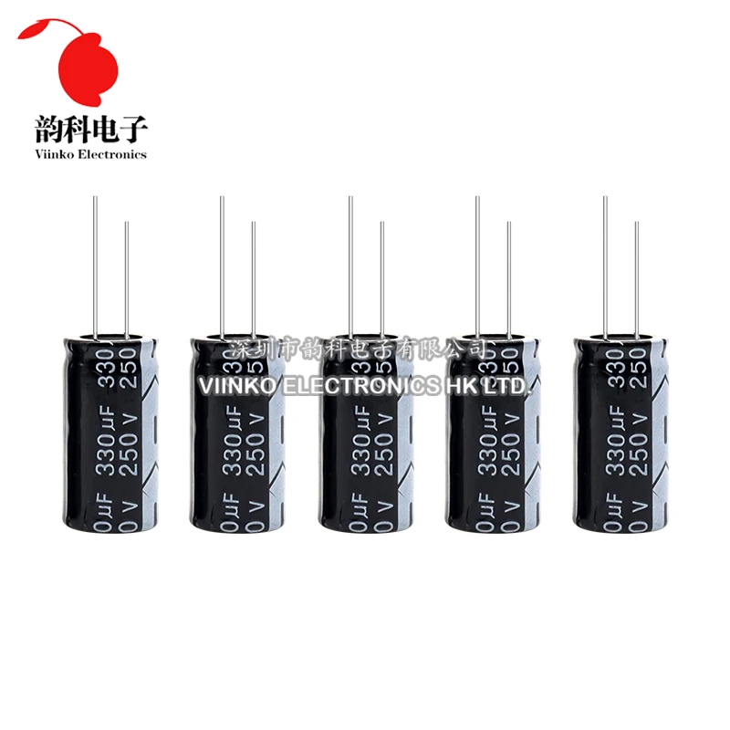 5pcs 250V Aluminum Electrolytic Capacitor 1UF 2.2UF 3.3UF 4.7UF 10UF 22UF 33UF 47UF 100UF 220UF 330UF