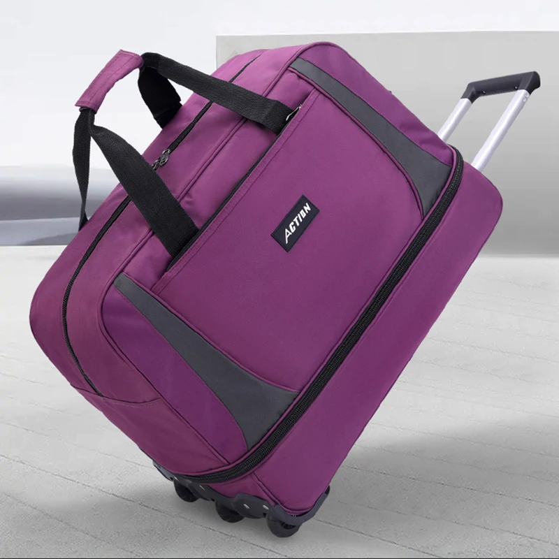 

Large Capacity Trolley Bags Wheels Foldable Luggage Wheeled Bag Travel Suitcase Waterproof Handbag Rolling Luggage Expandable