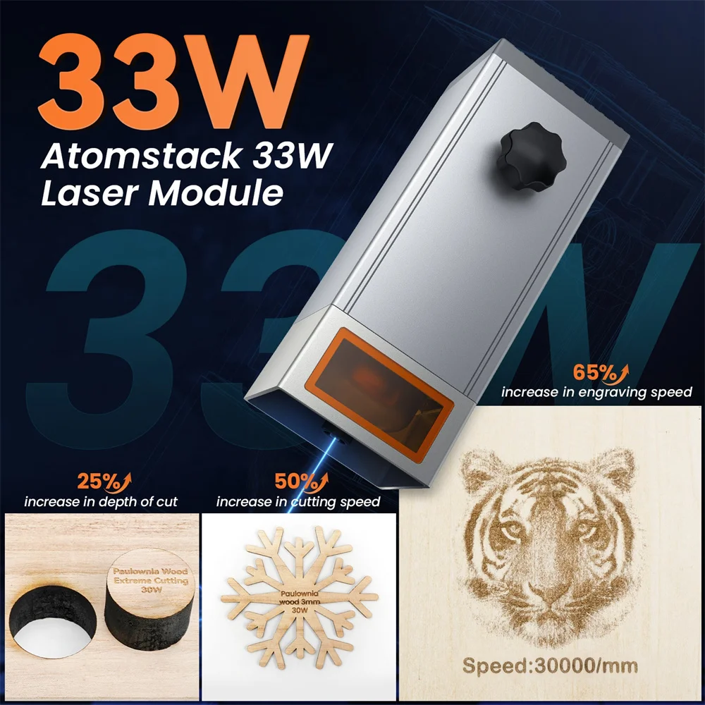 AtomStack M150 33W Laser Module Kit Compatible With AtomStack A10 S10 X7 A20 S20 X20 A30 X30 Pro Laser Engraving Machine