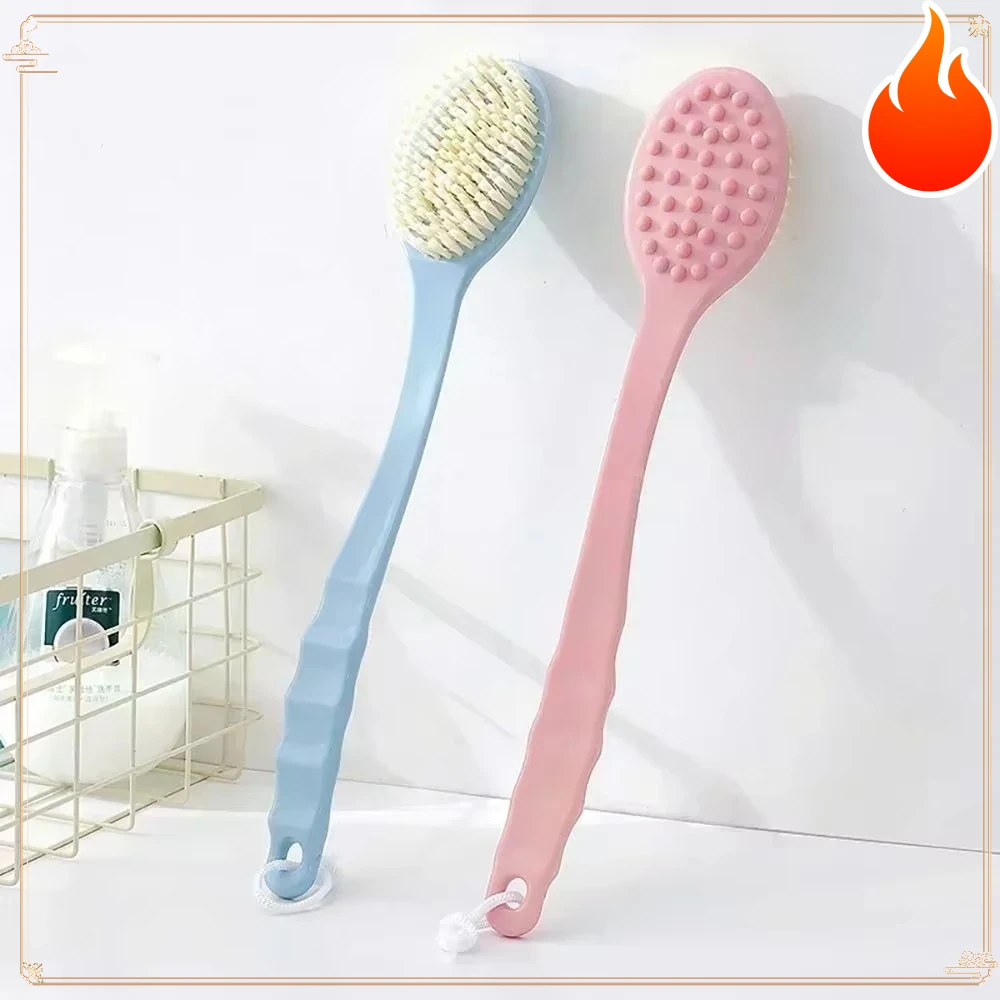 

Exfoliating Bath Brush with Handle Back Body Scrubber Shower Sponge Skin Massager for Bathroom Bath Brushes, Sponges & Scrubbers
