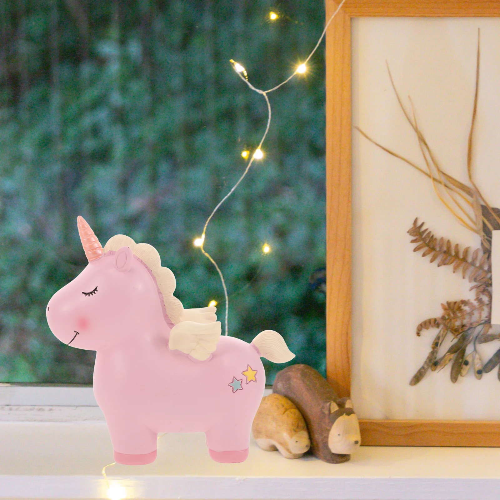 Einhorn-Sparschwein für Mädchen, Harz-Spardose, Kinder-Münzaufbewahrung, Schlafzimmer-Dekoration, Kinder-Geschenk, Raumdekoration, niedliches Spardose