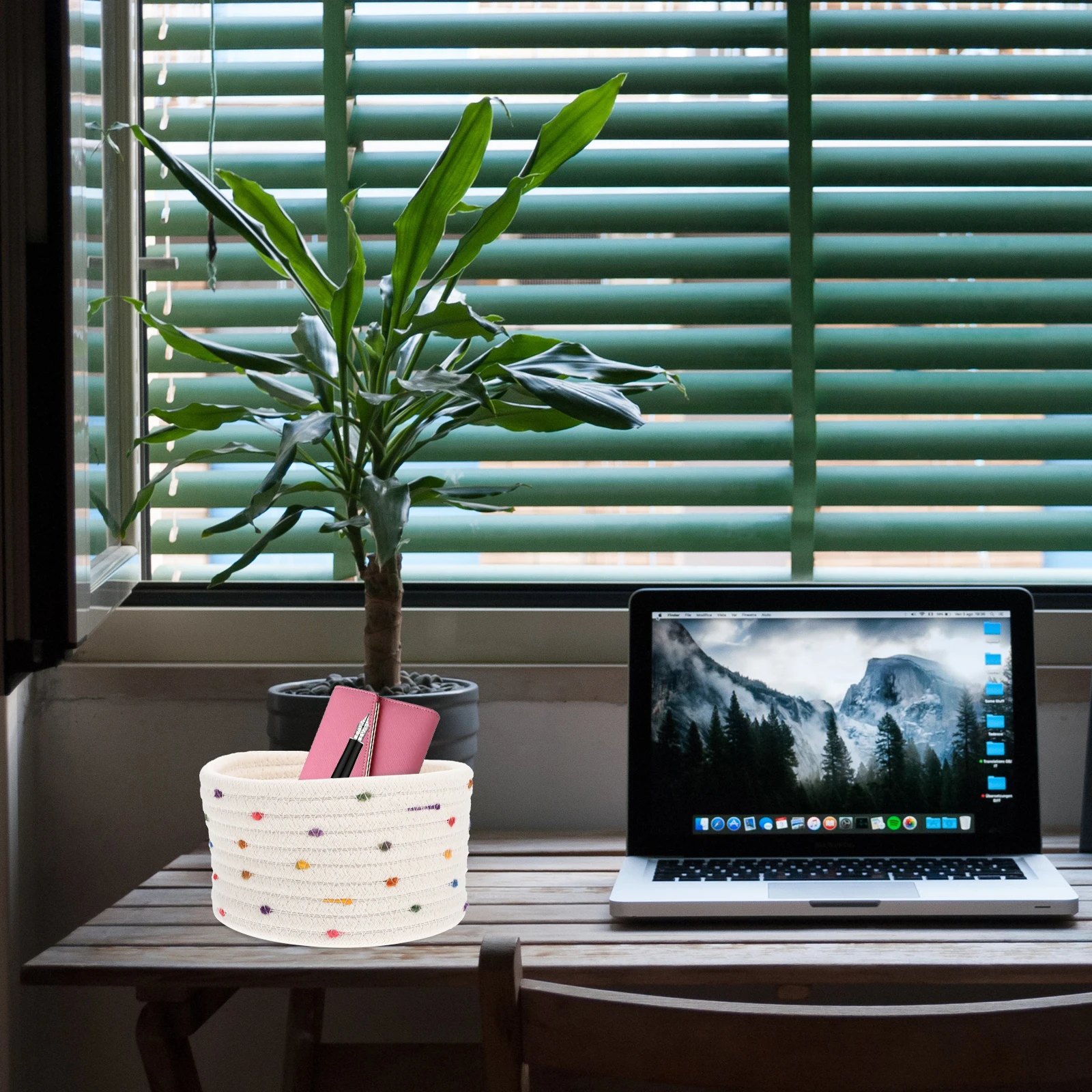 

Cotton Rope Woven Storage Basket Household Decorative Desk Basket Multi-Function Office Home Supply Organizer Home Supply