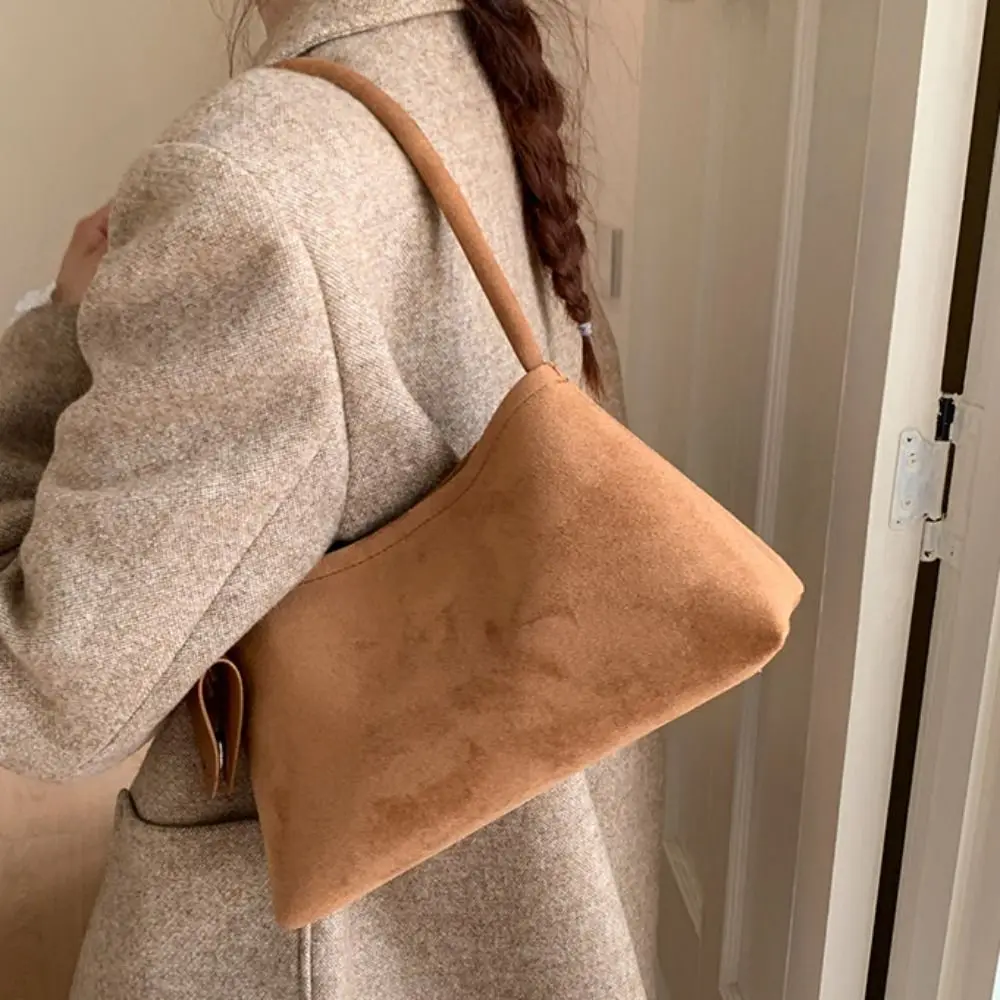 

Korean Style Matte PU Armpit Bag with Eyeglasses Holder Tote Bag Large Capacity Handbag Large Capacity Solid Color